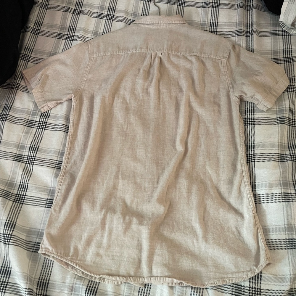On The BYAS Tan Short Sleeve Collared Shirt